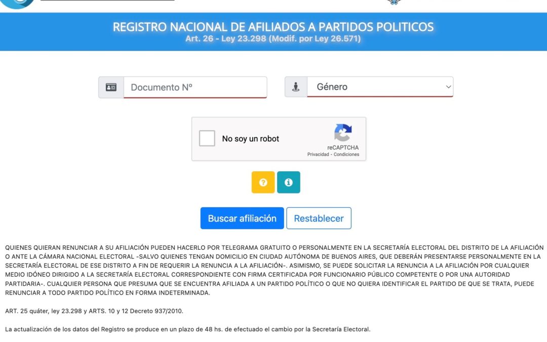 ¿Cómo saber si estás afiliado a un partido político?