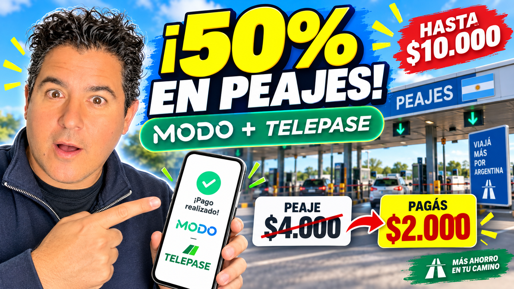 Peajes al 50% con MODO y TelePASE Peajes con 50% de reintegro usando MODO y TelePASE