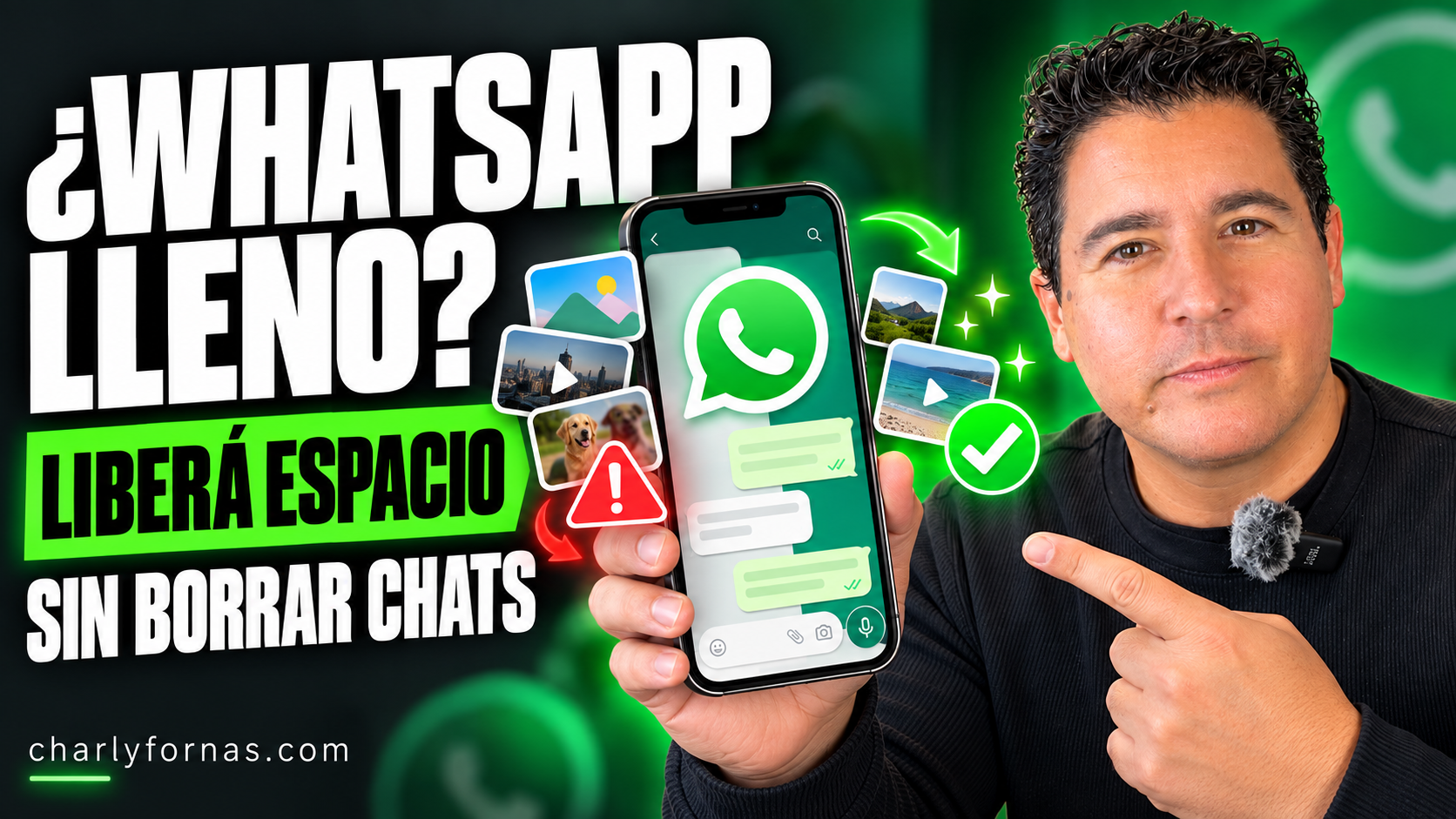 Charly Fornas explica cómo liberar espacio en WhatsApp sin borrar chats, con un celular y archivos multimedia.